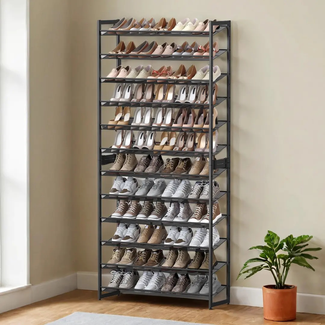 Songmics Schoenenrek 12 lagen - 48 paar - Zwart