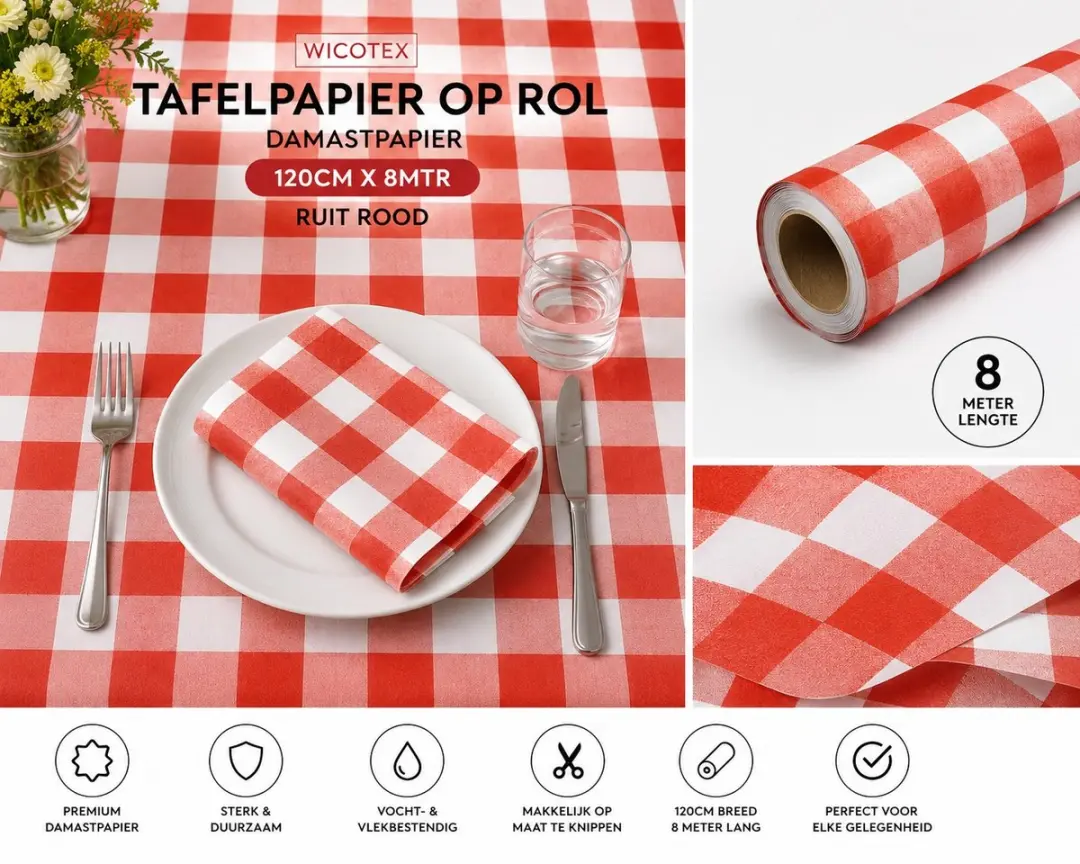 Wicotex Damastpapier op rol 120cm x 8m