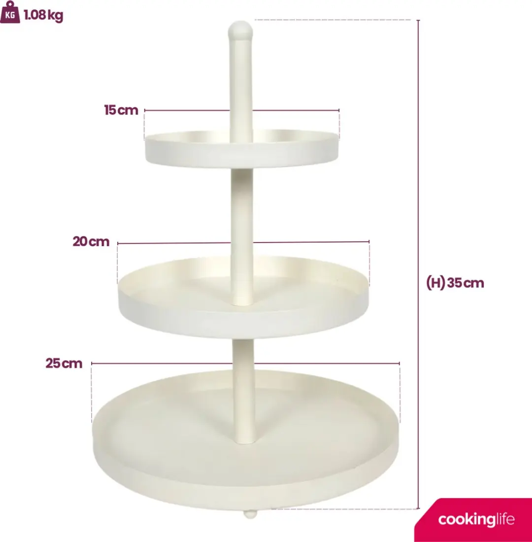 Cookinglife Food for Fun Etagère 3-Laags - Creme