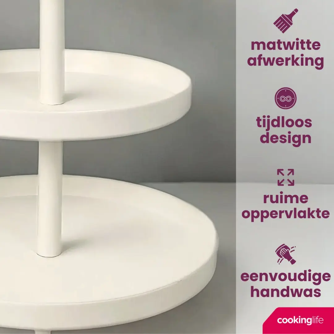 Cookinglife Food for Fun Etagère 3-Laags - Creme