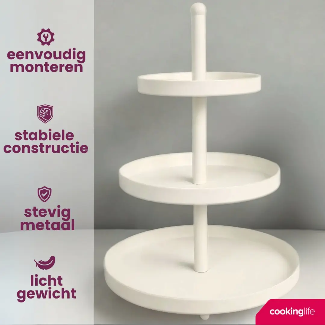 Cookinglife Food for Fun Etagère 3-Laags - Creme