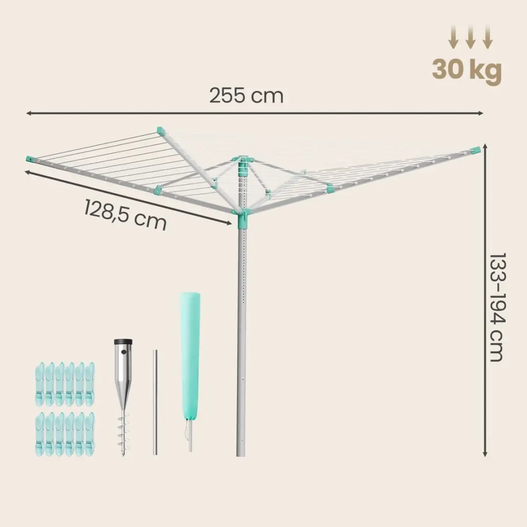Songmics Verstelbaar Wasrek Tuin - Zwart