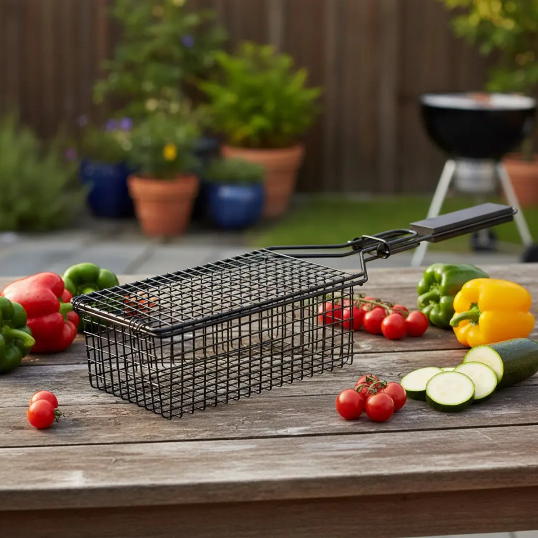 Cookinglife BBQ Grillmand Fire & Flavour - Zwart - 37x14x9cm