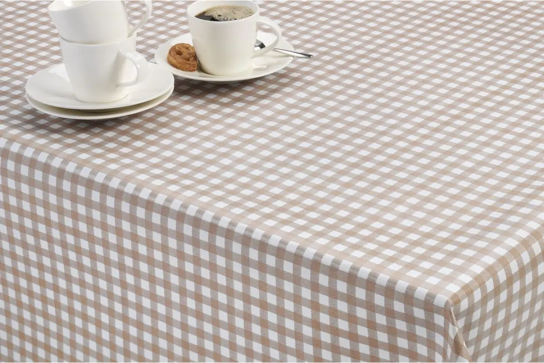 Bellatio Design Tafelzeil Boerenruit Beige/Wit 140x220cm