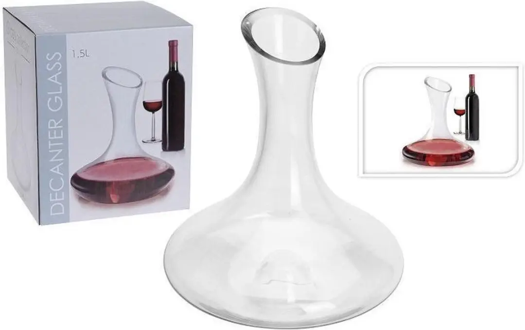 Excellent Houseware Valetti Wijn Decanteerkan 1.5L - Glas - afbeelding 6 van 6