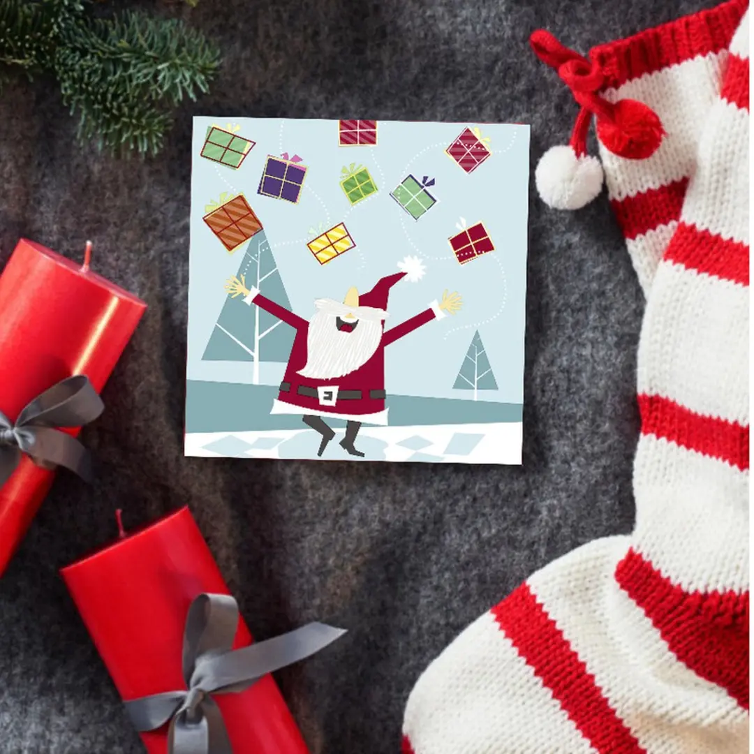 Duni Kerstman Servetten 60 Stuks - 33x33cm - Lichtblauw
