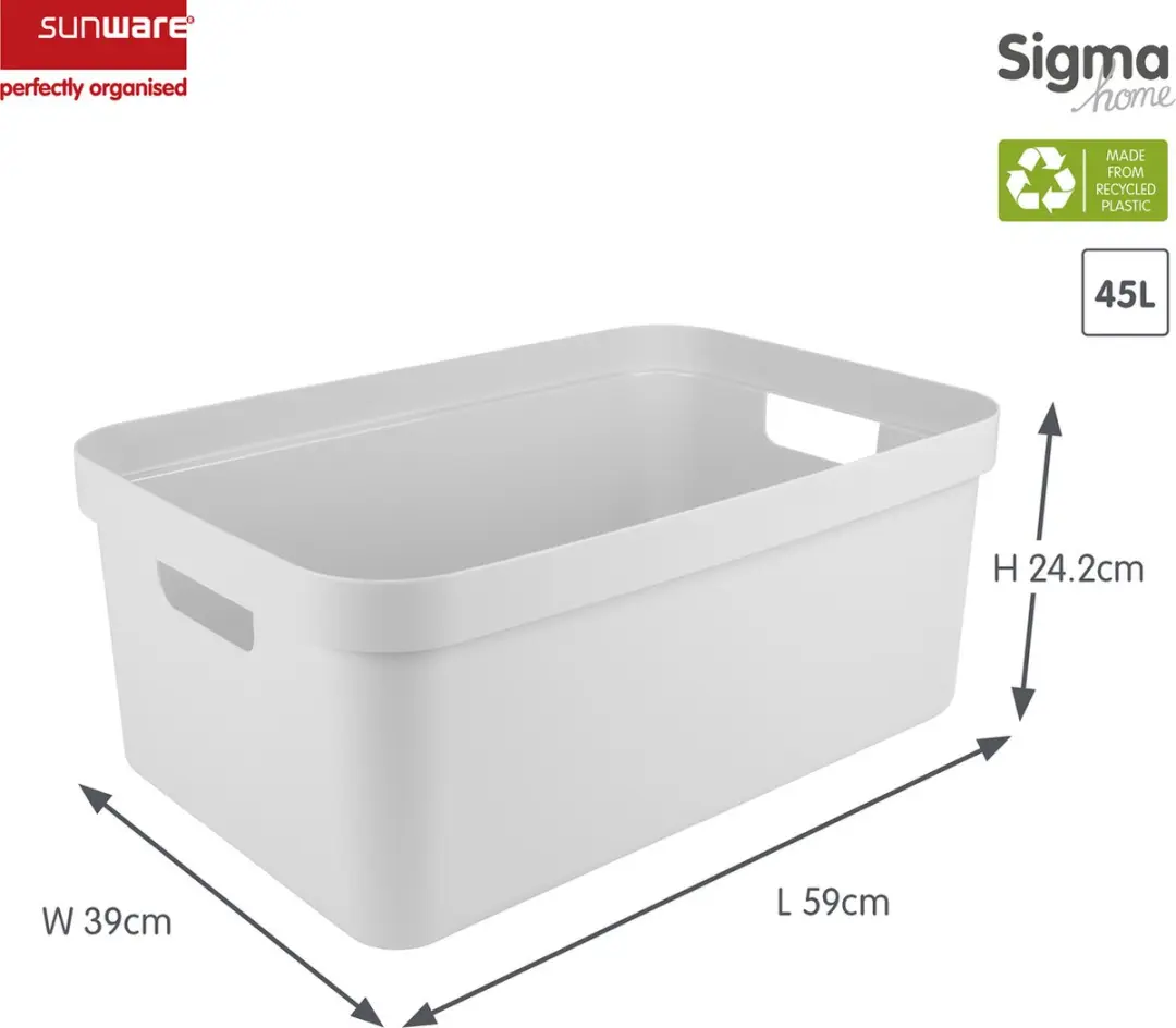Sunware Sigma Opbergbox 45L - Wit - 39x59x24cm