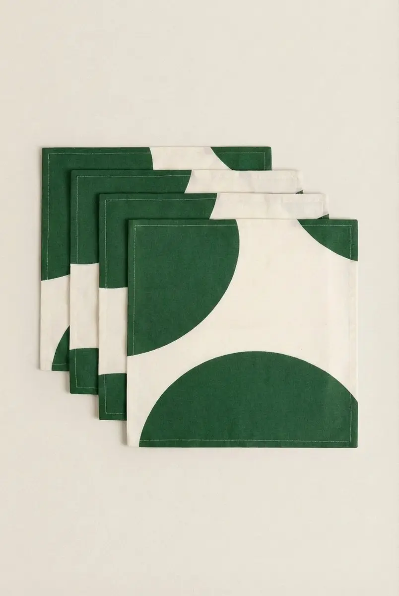 vtwonen Groene Katoenen Servetten 40x40cm - Set van 4