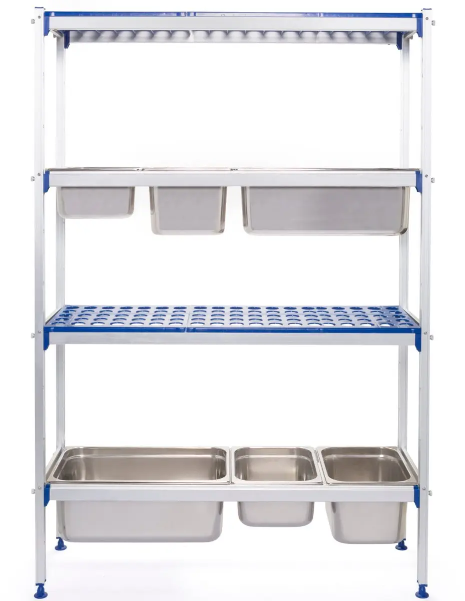 HENDI Aluminium Opbergrek GN 1/1 - 1120x355x1685mm - 150 kg - afbeelding 6 van 6