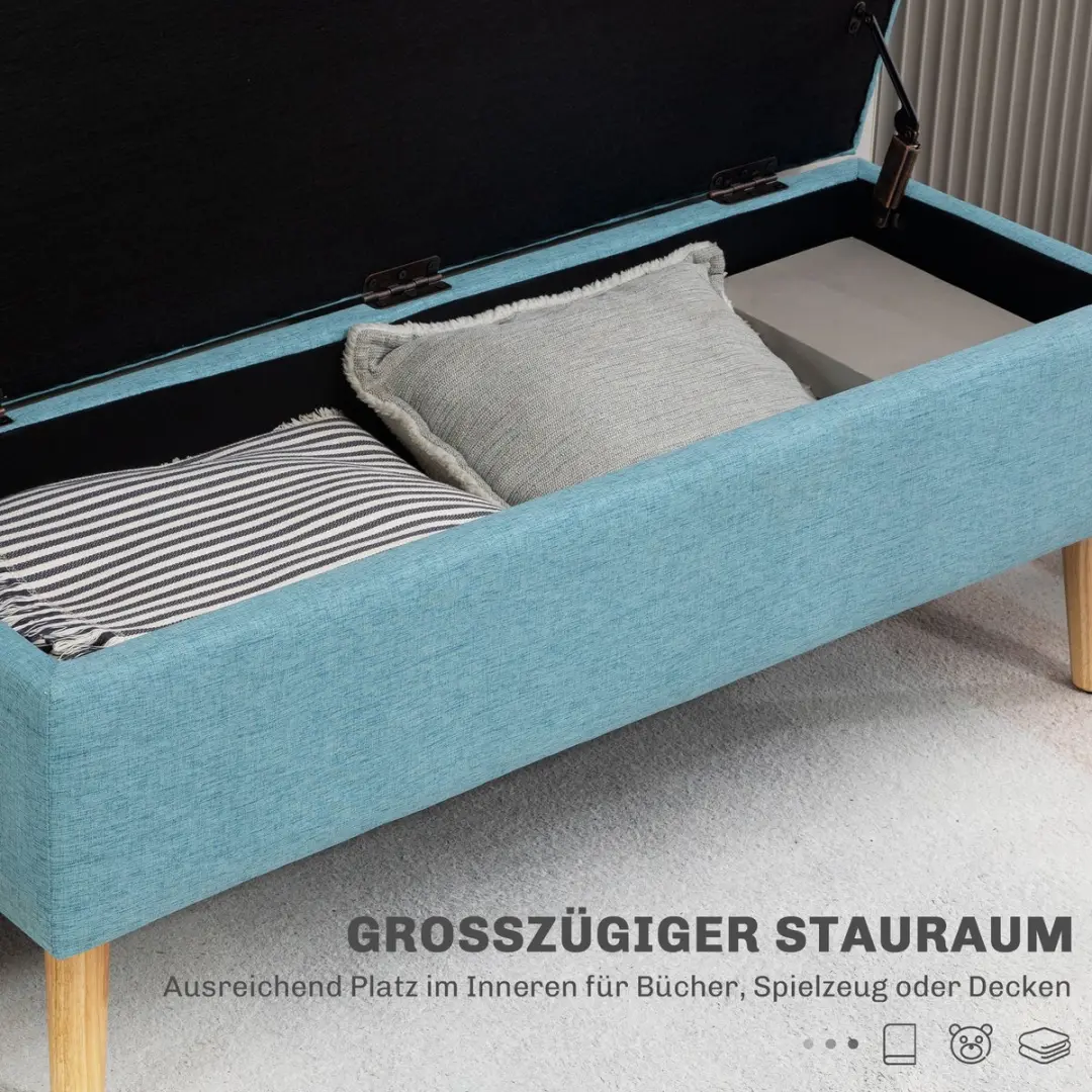 Homcom Sitzbank - 110x39x45cm - Blauw