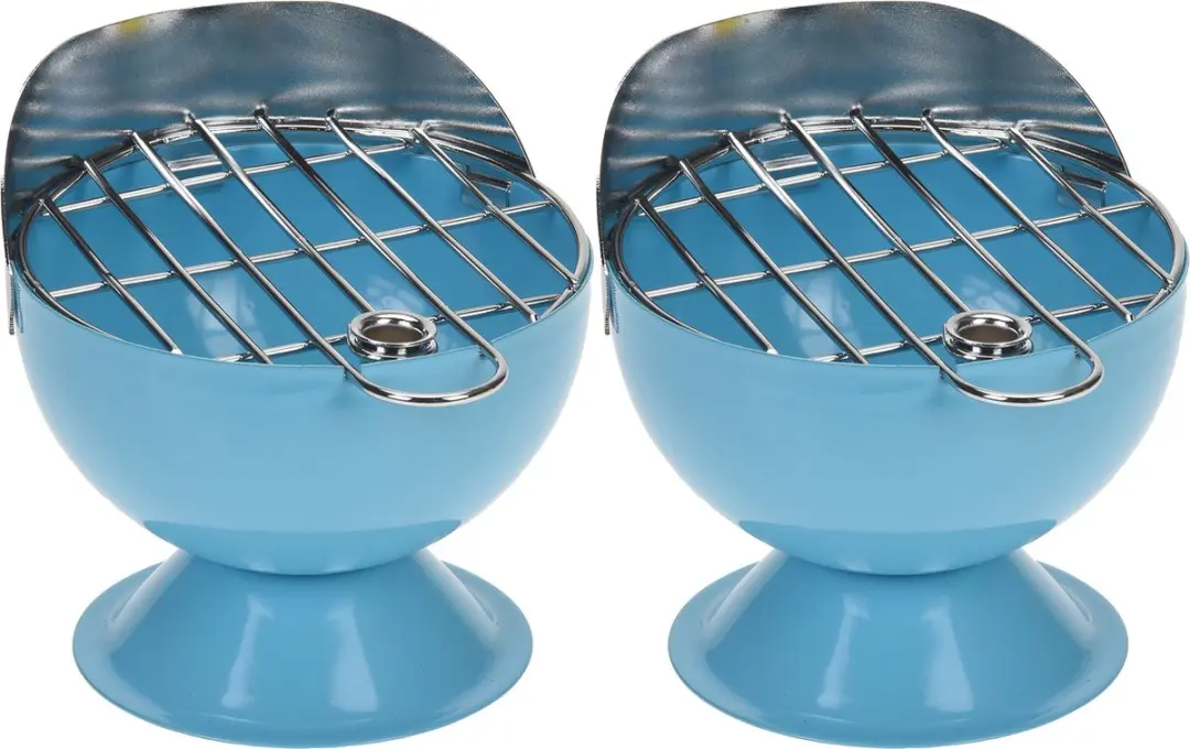 Excellent Houseware BBQ Asbakken - 2 Stuks - Blauw