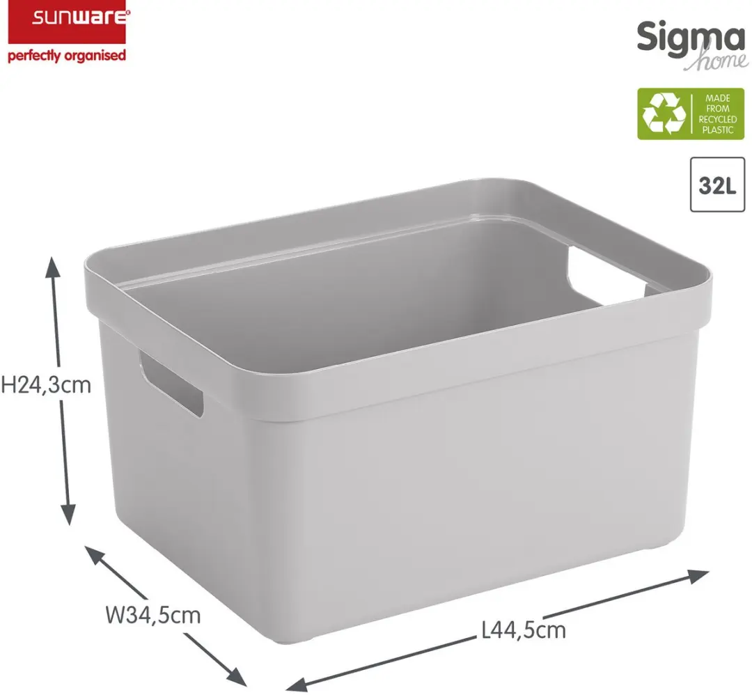 Sunware Sigma Opbergbox 32L - Lichtgrijs