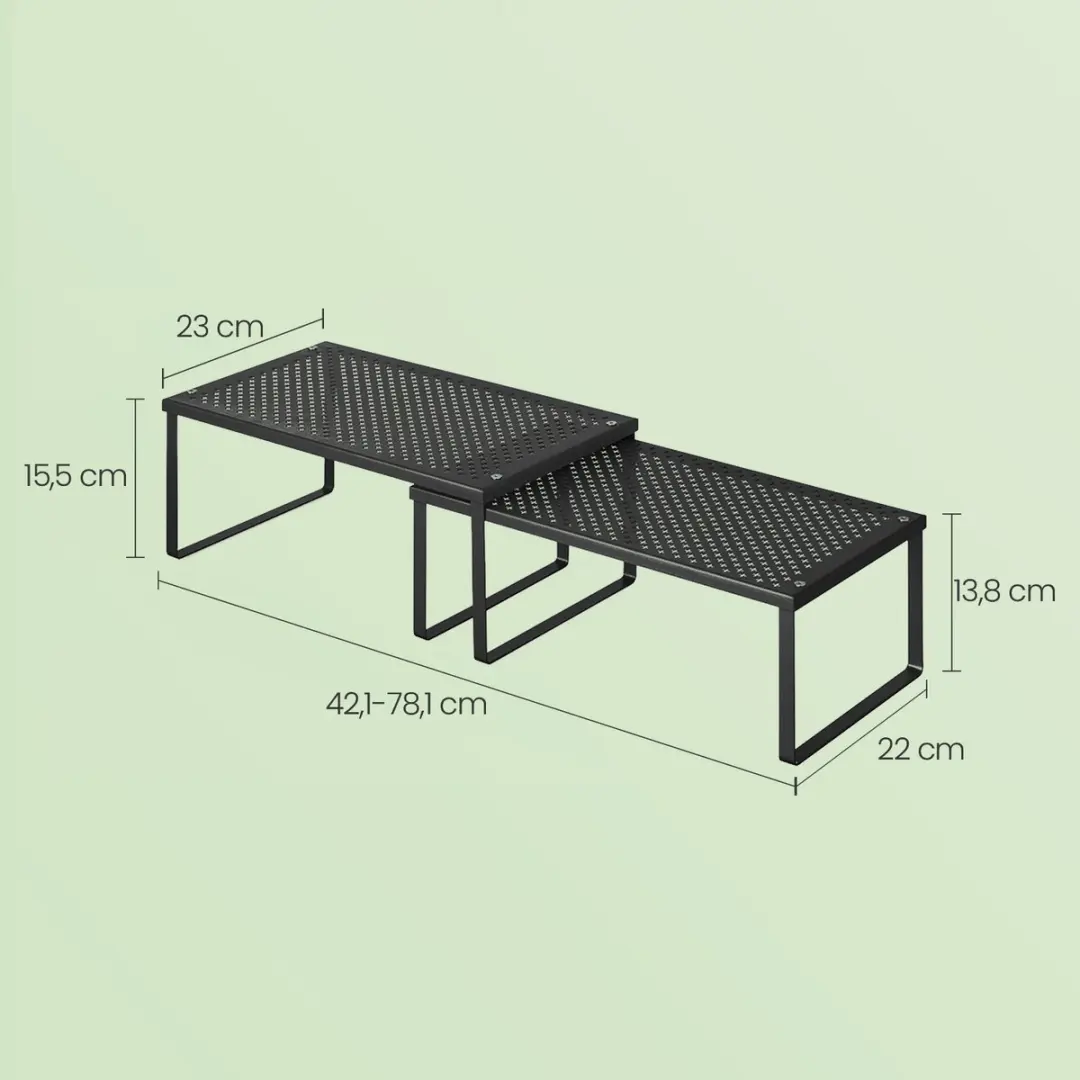 Songmics Kruidenrek KCS401B01 - 2-delig Diepzwart