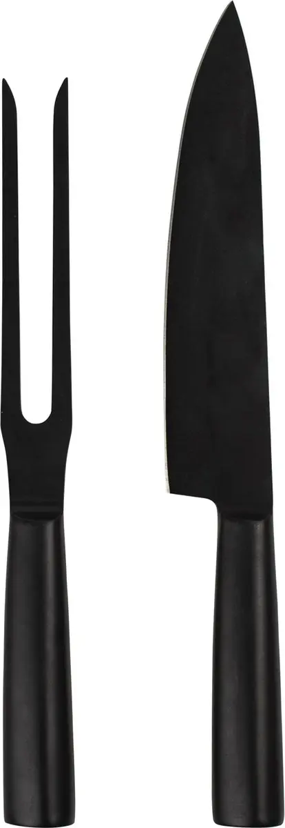 Gusta Grillin' & Chillin' BBQ Set - Vleesvork & Koksmes - Zwart