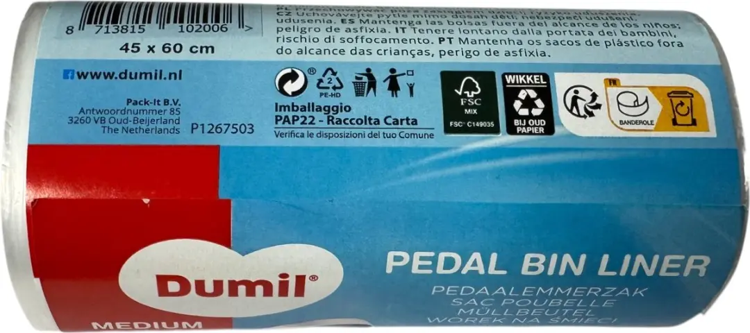 Dumil Afvalzakken 25L - 40 Stuks - Transparant