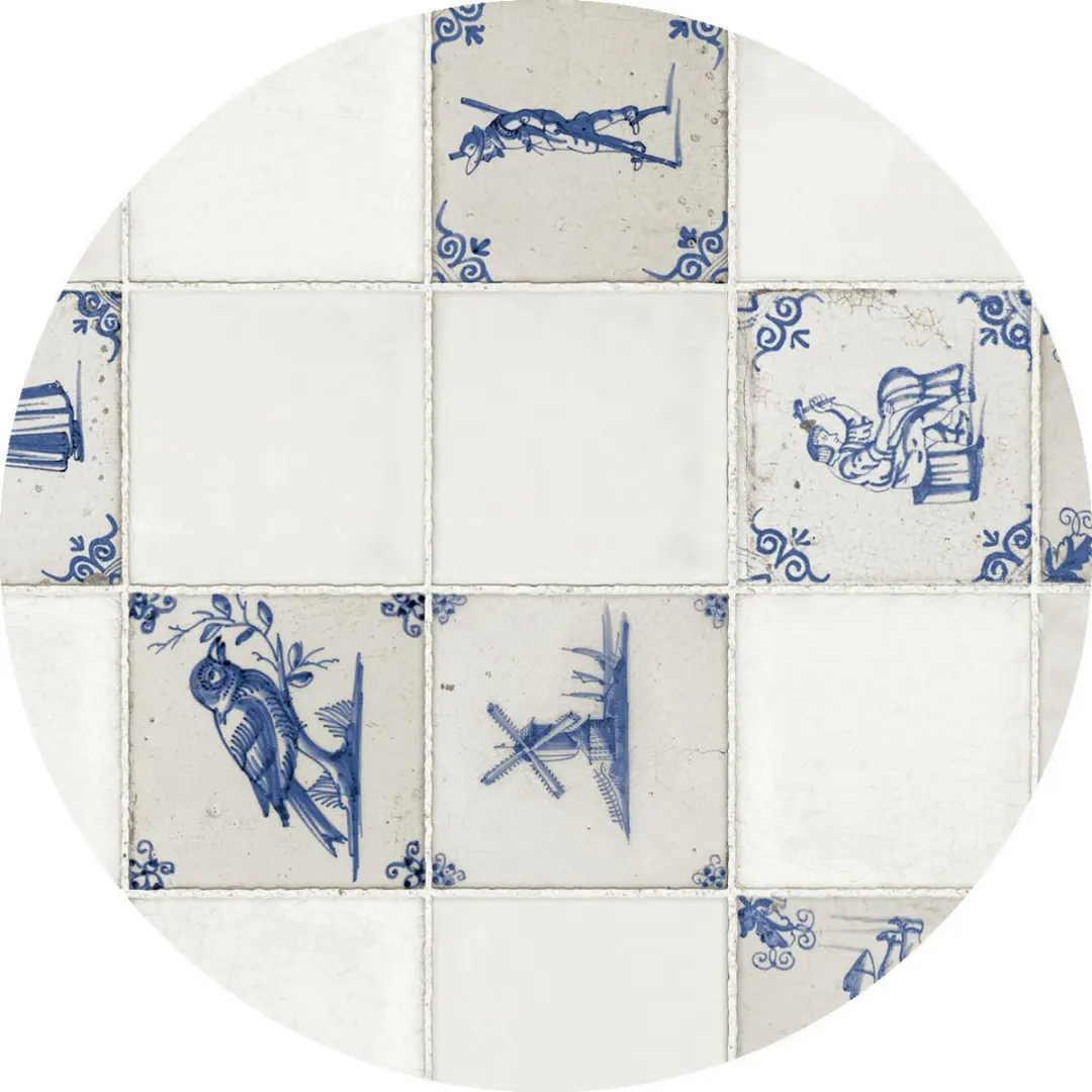 Bellatio Design Tafelzeil Delfts Blauw Rond 160cm