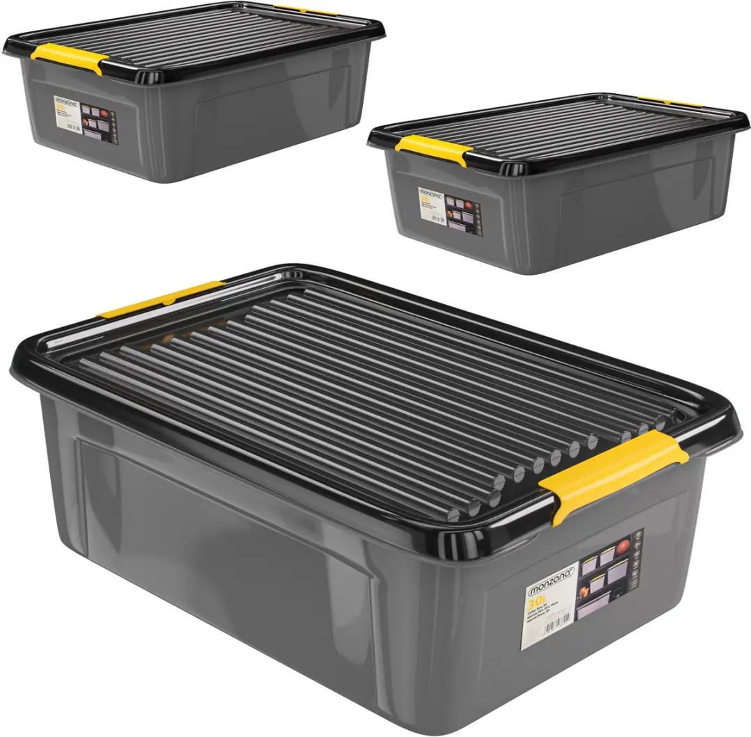 Monzana Opbergbox 30L Antraciet - Set van 2