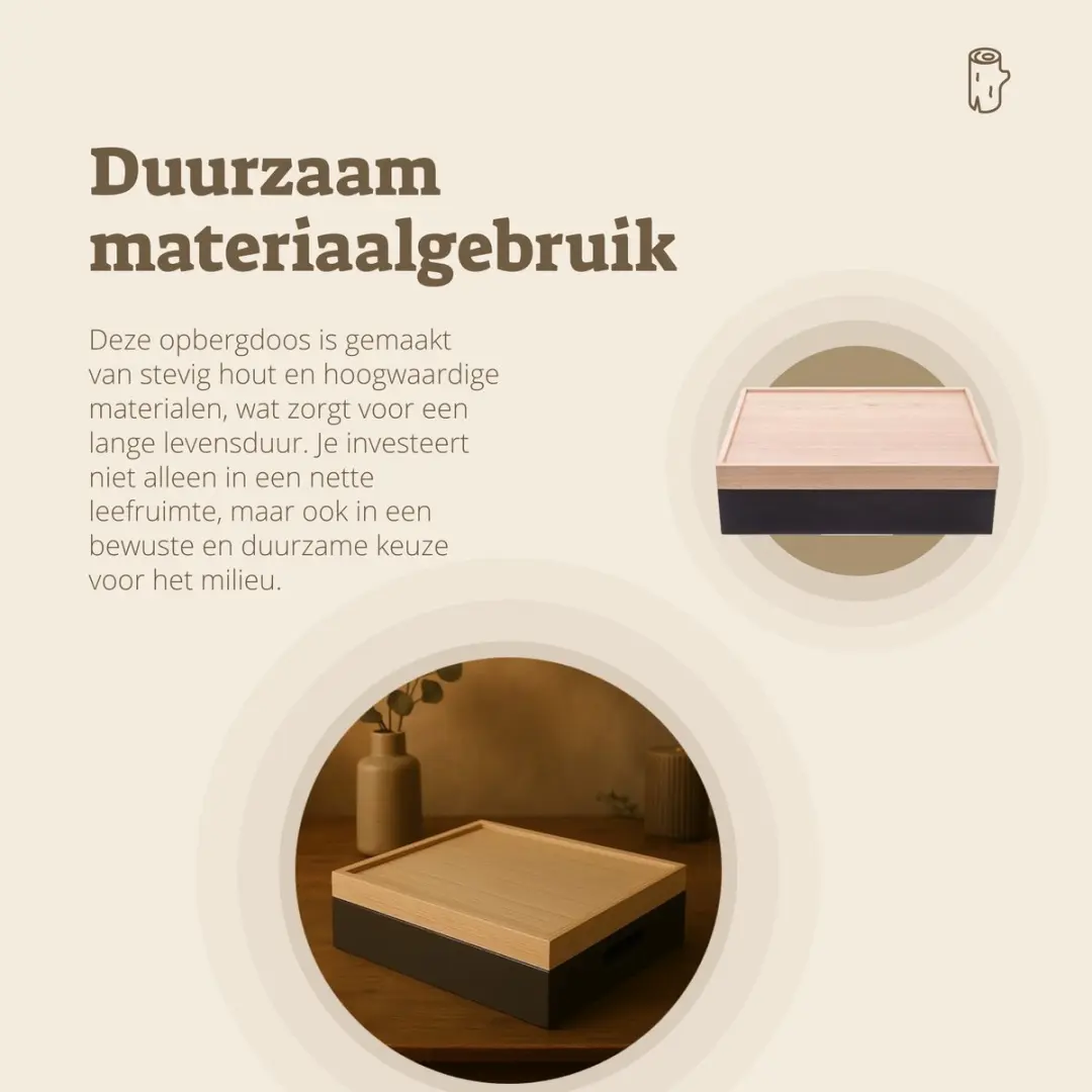 Gusta Opbergbox met Dienblad 42x32x12cm - Goud