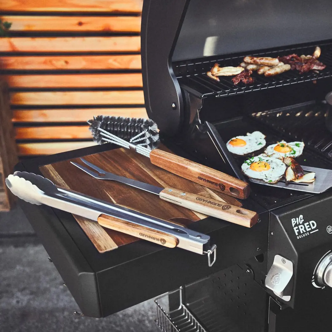 Burnhard Grillbesteckset 5-delig - 42cm - Akazie/roestvrij staal