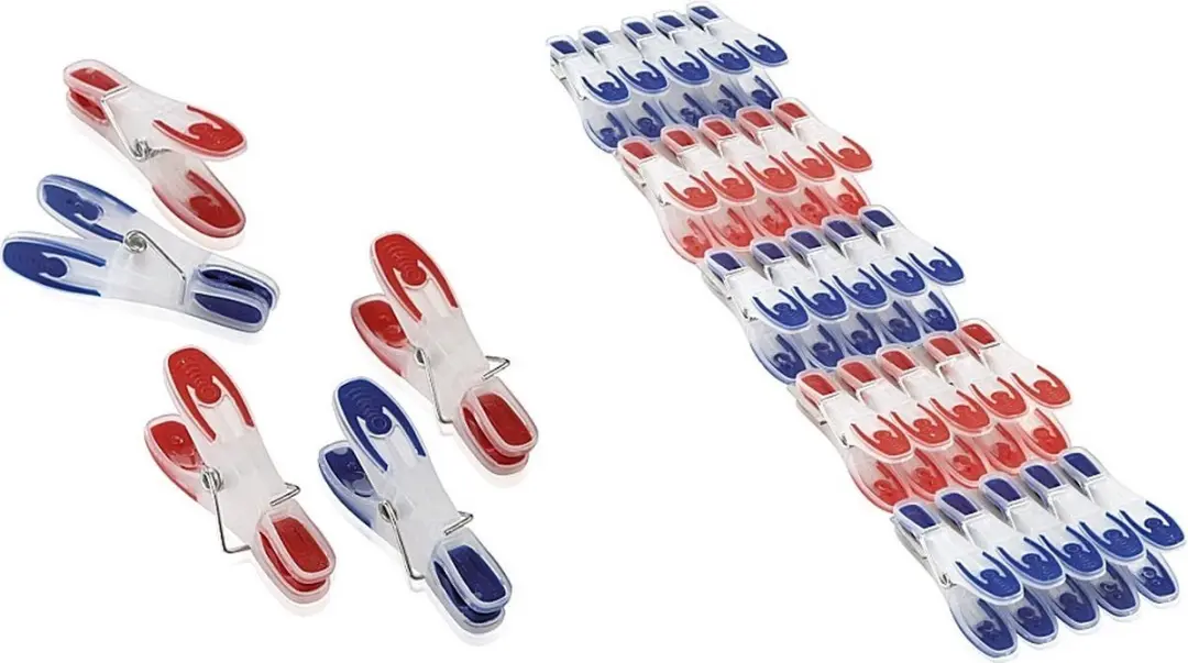 Leifheit Pegasus Wasknijpers 50 Stuks - Blauw/Rood