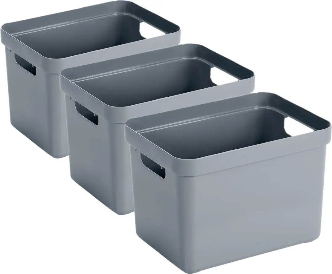 Sunware Sigma Opbergbox - 3 Stuks - 18L - Blauw/Grijs