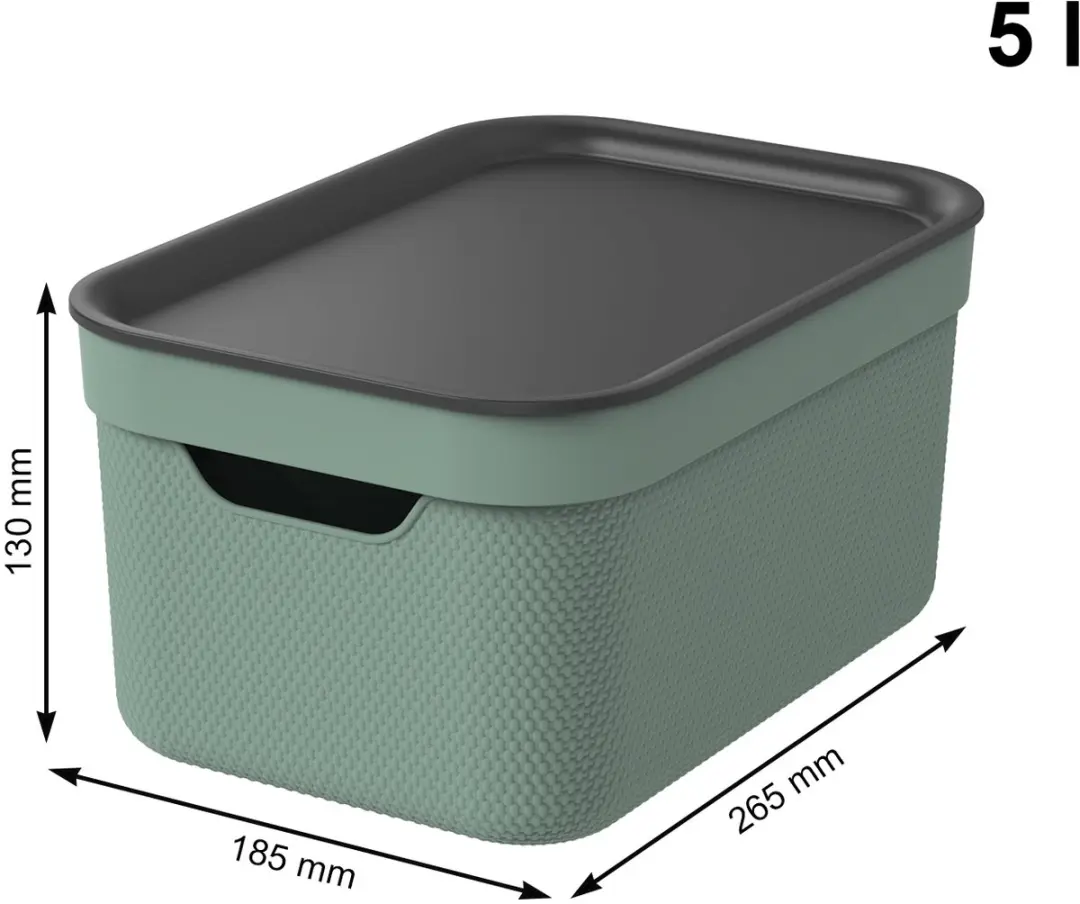 Rotho Jive Opbergboxen Set 3x5L - Groen/antraciet