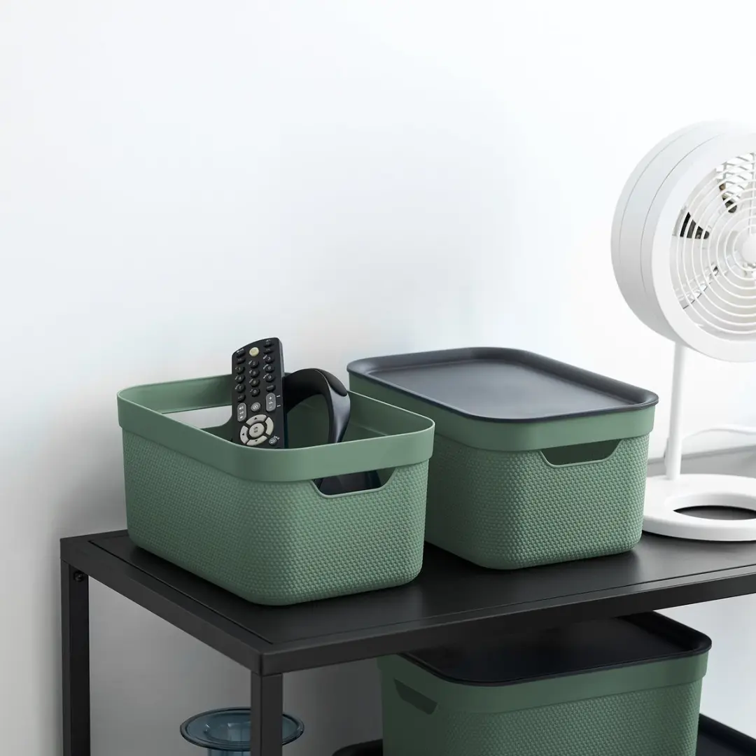Rotho Jive Opbergboxen Set 3x5L - Groen/antraciet