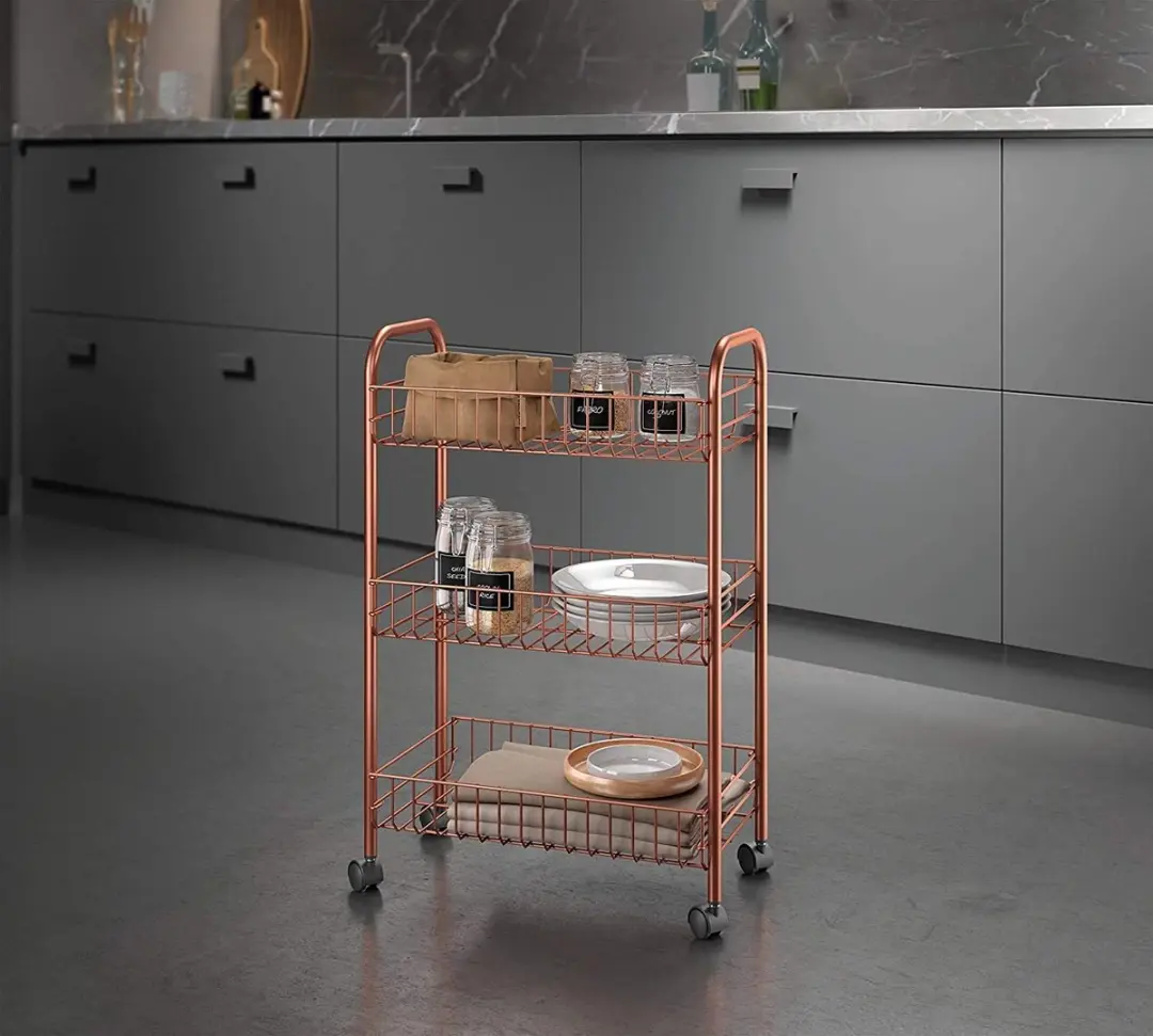 Metaltex Keukentrolley Koper - Opbergwagen met niveaus