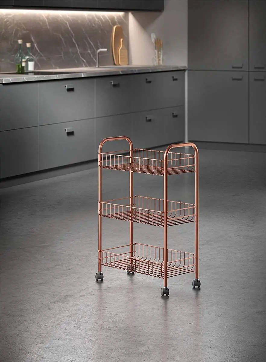 Metaltex Keukentrolley Koper - Opbergwagen met niveaus