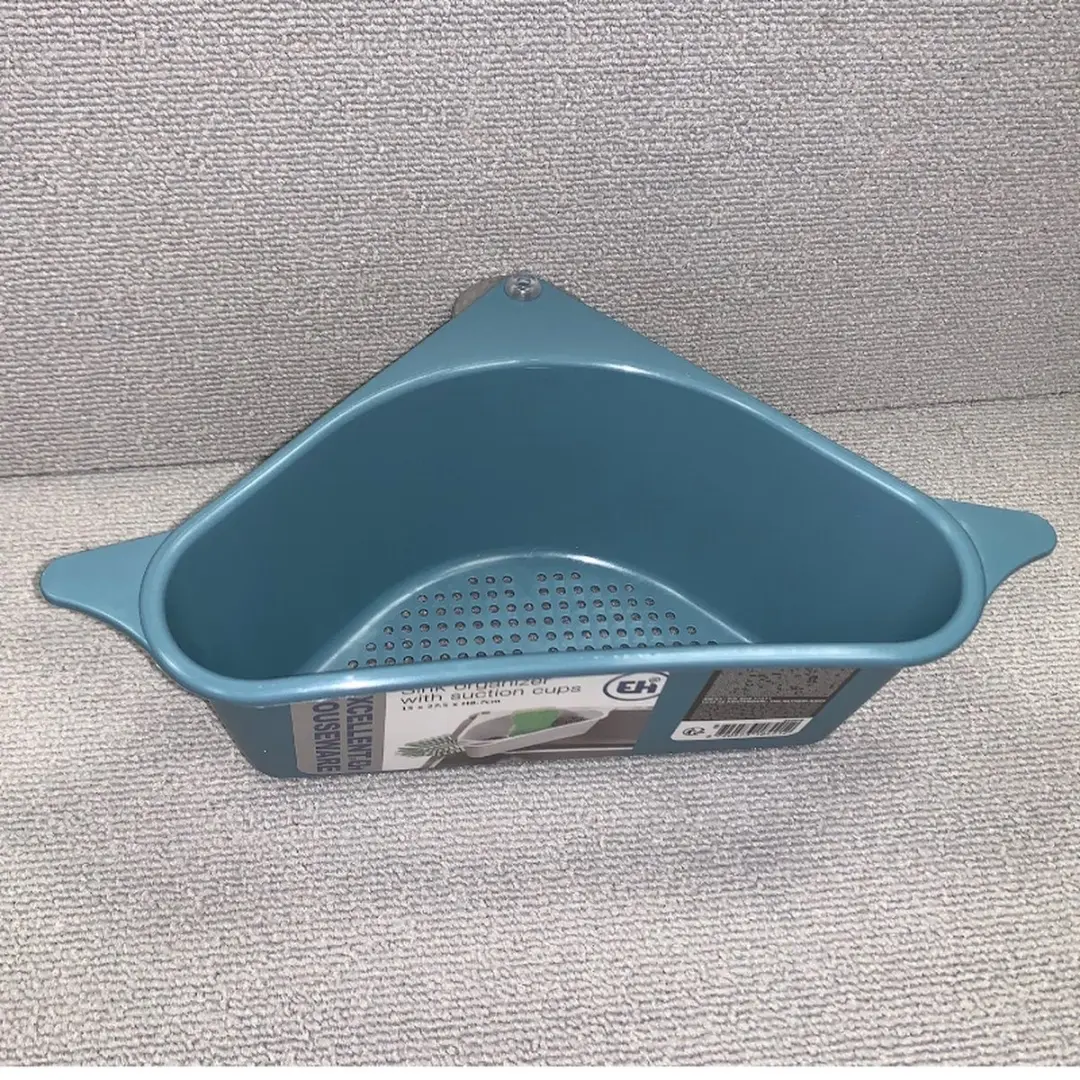 Excellent Houseware Gootsteenbakje met zuignap - 15x27,5x8,7cm - Turquoise