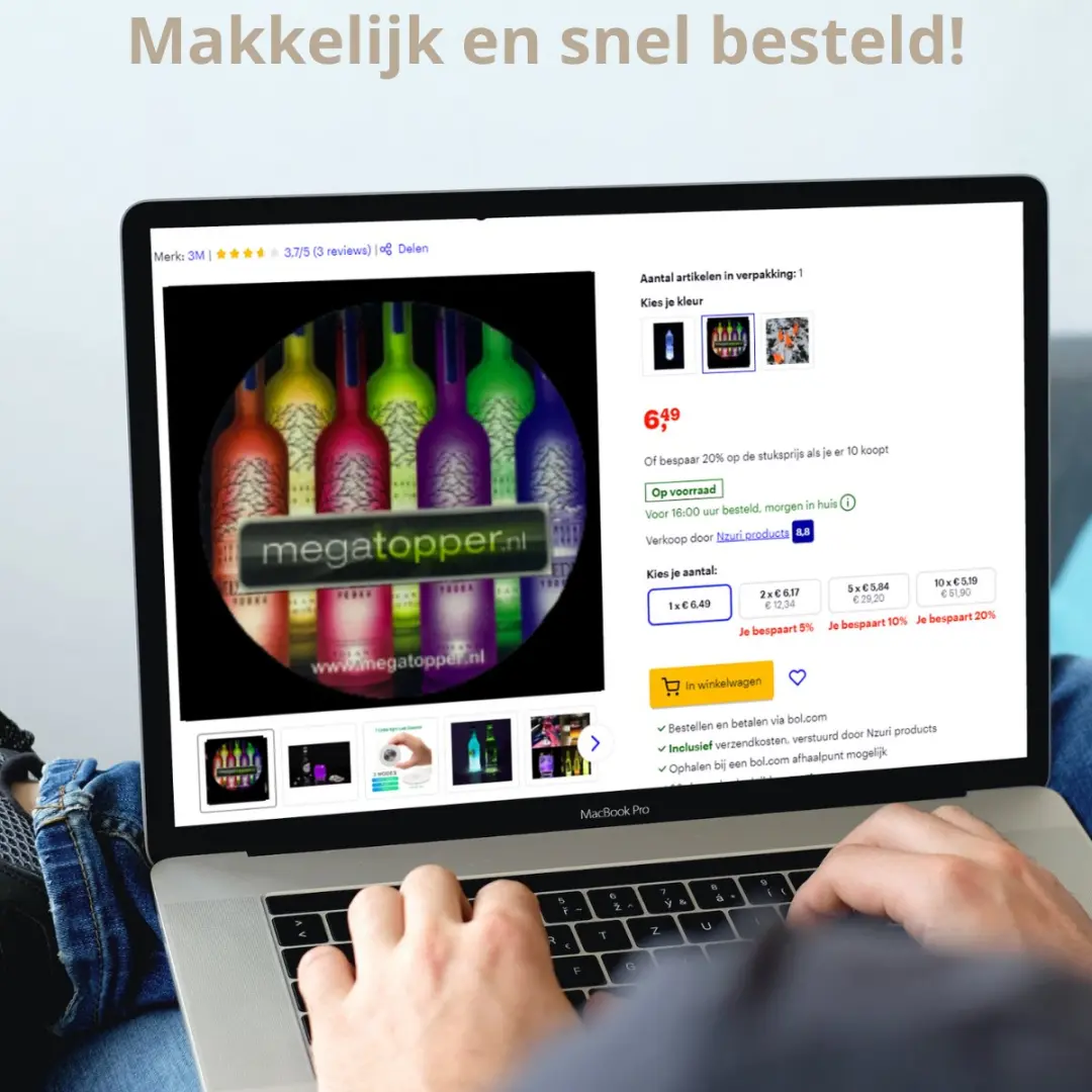 3M LED Onderzetter voor Flessen - RGB Multicolor