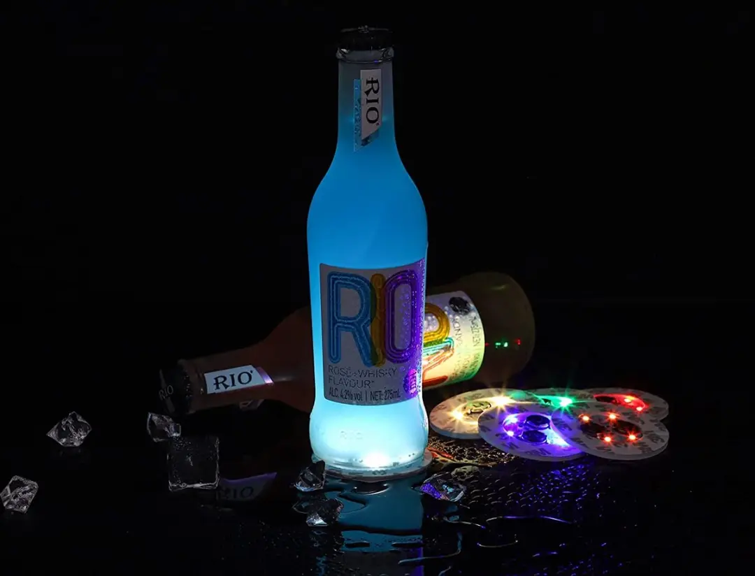 3M LED Onderzetter voor Flessen - RGB Multicolor