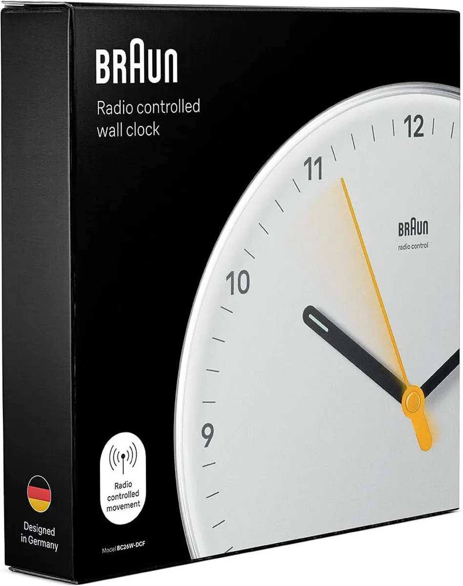 Braun BC26W-DCF Wandklok - Wit - 23cm