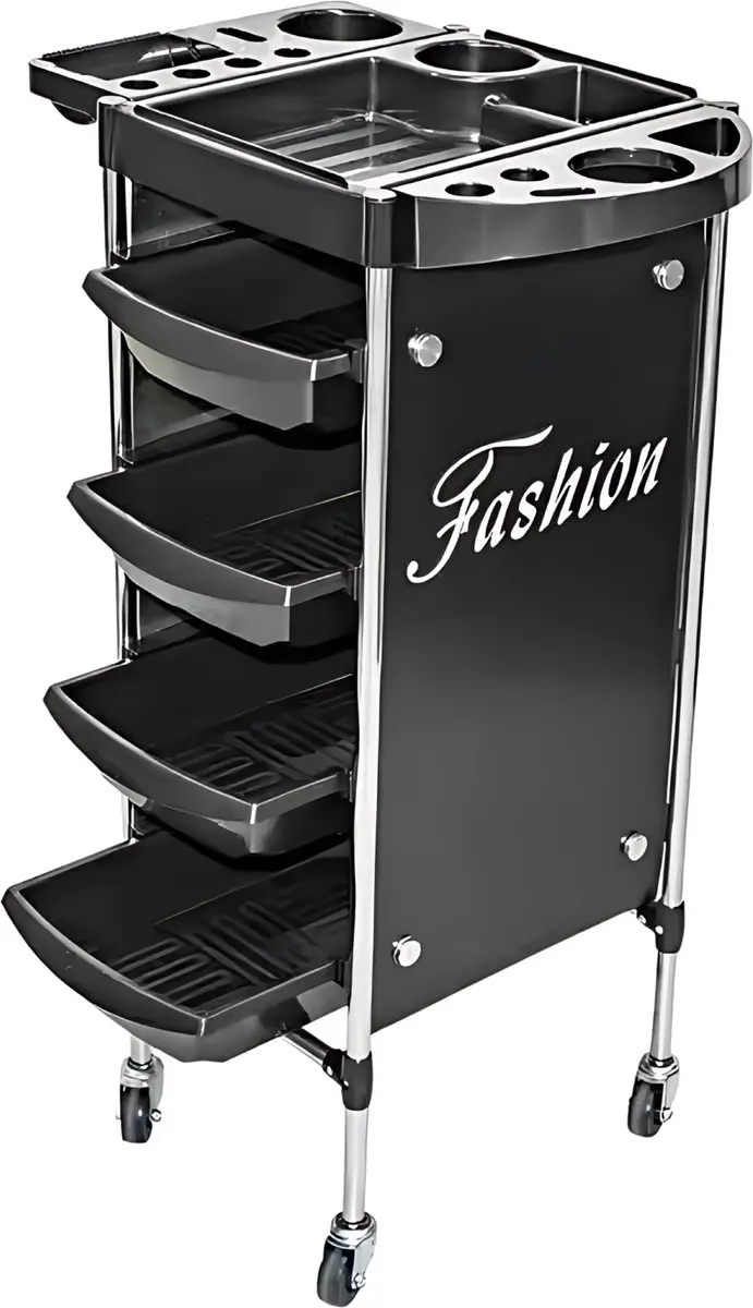 Guardian Beauty Salon Trolley 4 Wielen - Zwart