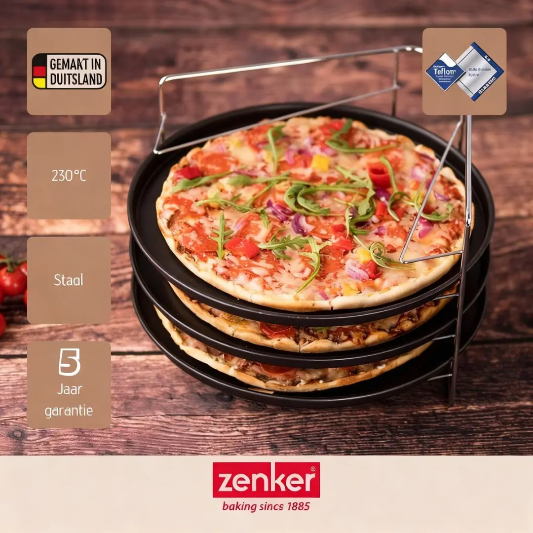 Zenker Special Countries Pizzaplaten Set 3x29cm - Zwart