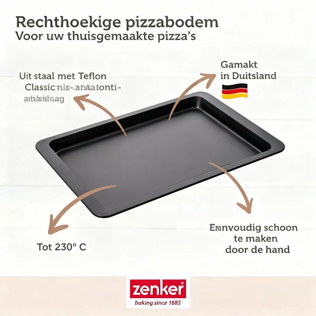 Zenker Special Countries Rechthoekige Pizzaplaat 42x29cm - Zwart