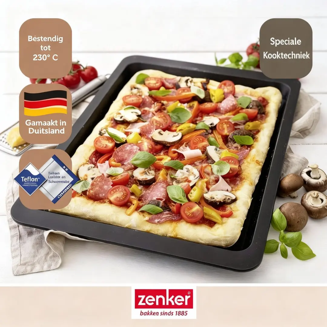 Zenker Special Countries Rechthoekige Pizzaplaat 42x29cm - Zwart