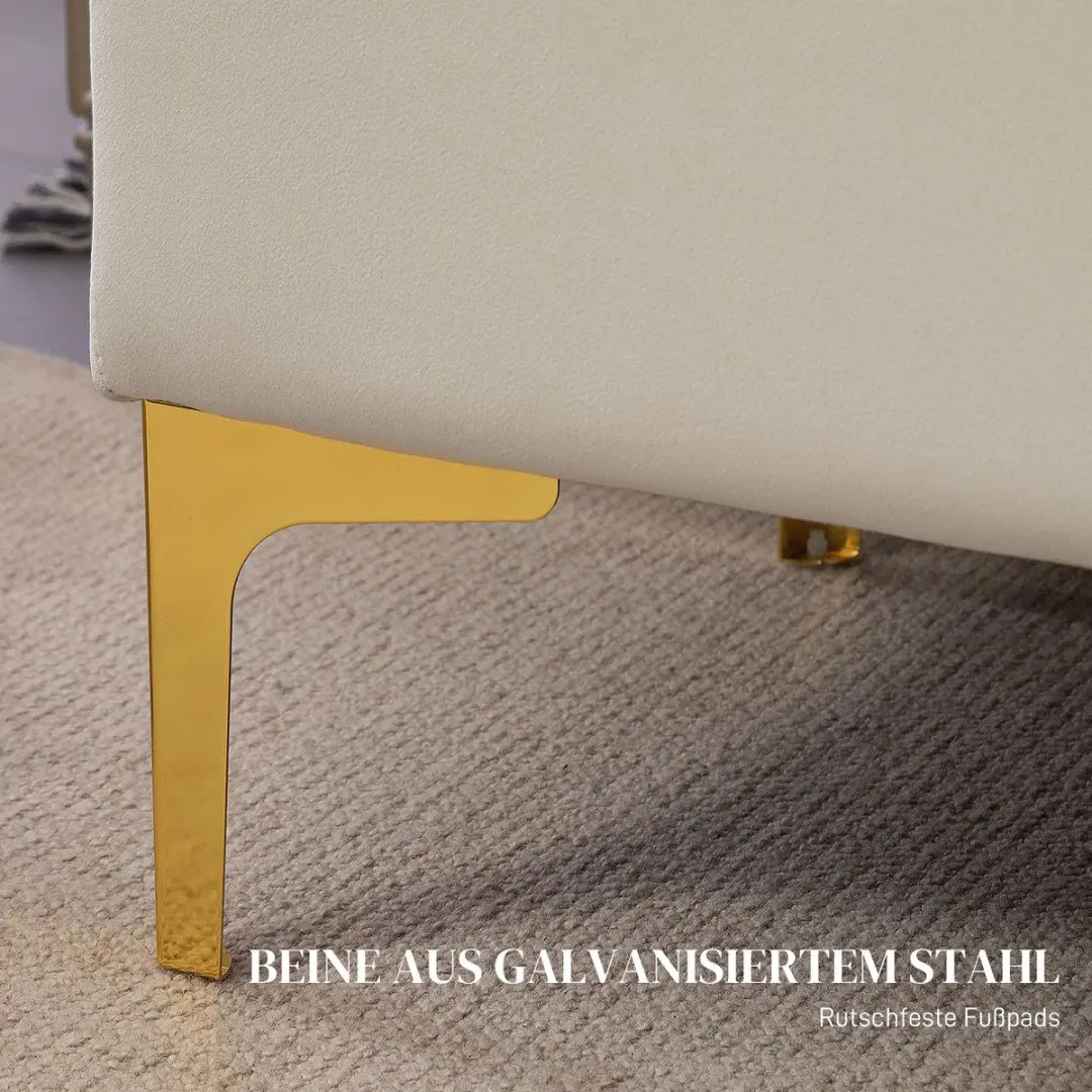 Homcom Opbergbank Beige 120x44x44,5cm - afbeelding 6 van 6