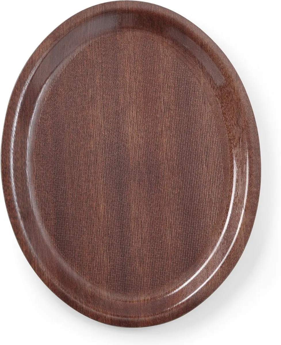 HENDI Ovaal Dienblad Mahonie 200x265mm