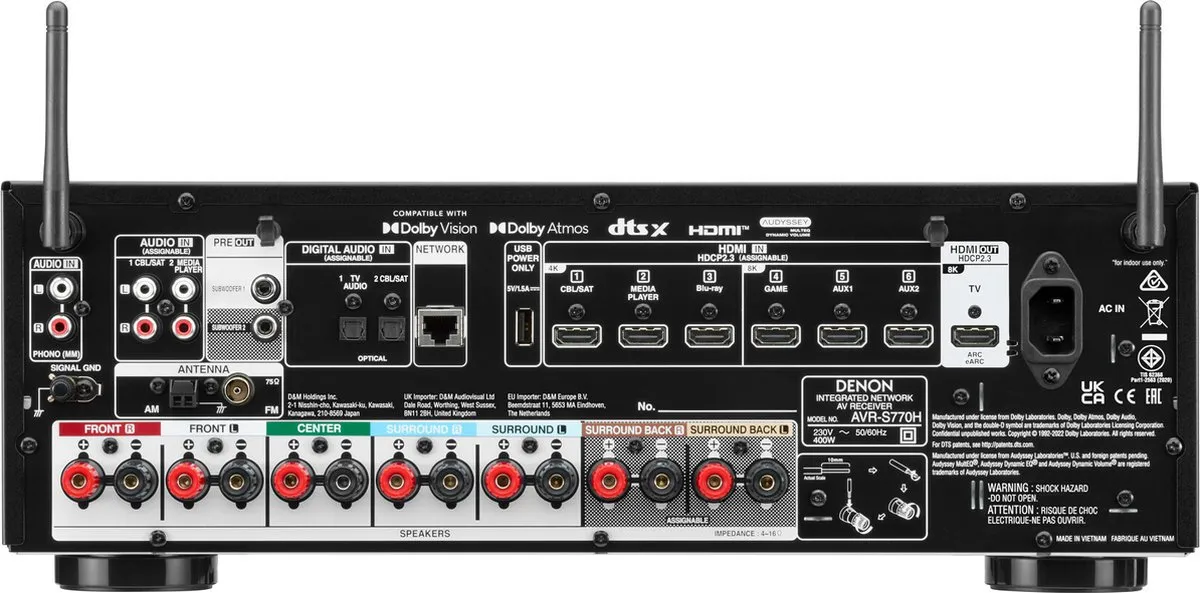 Denon AVR-S770H AV-receiver - 7.2 Kanalen - Zwart