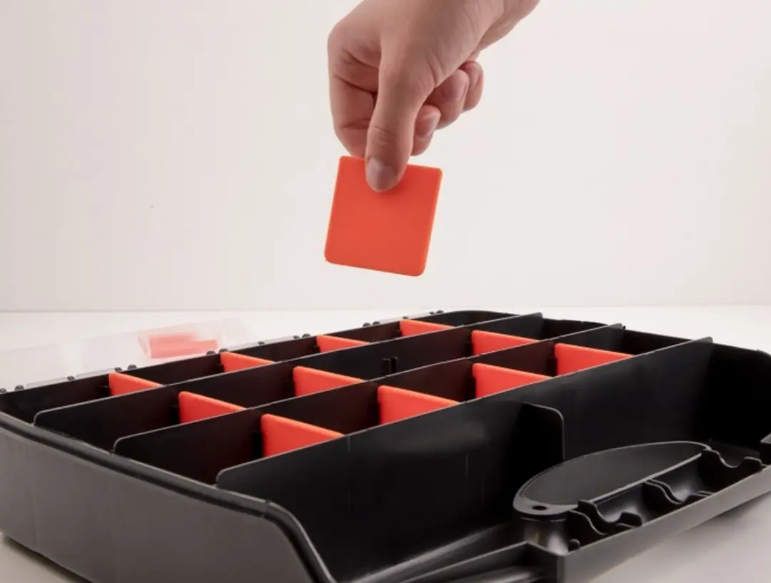 Delock Sorteerbox 17 vakken 320x255x60mm - Oranje/Zwart