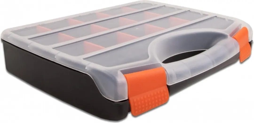 Delock Sorteerbox 17 vakken 320x255x60mm - Oranje/Zwart