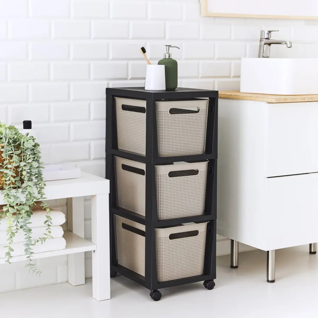 Rotho Tower Brisen Ladekast 3x16L - Cappuccino