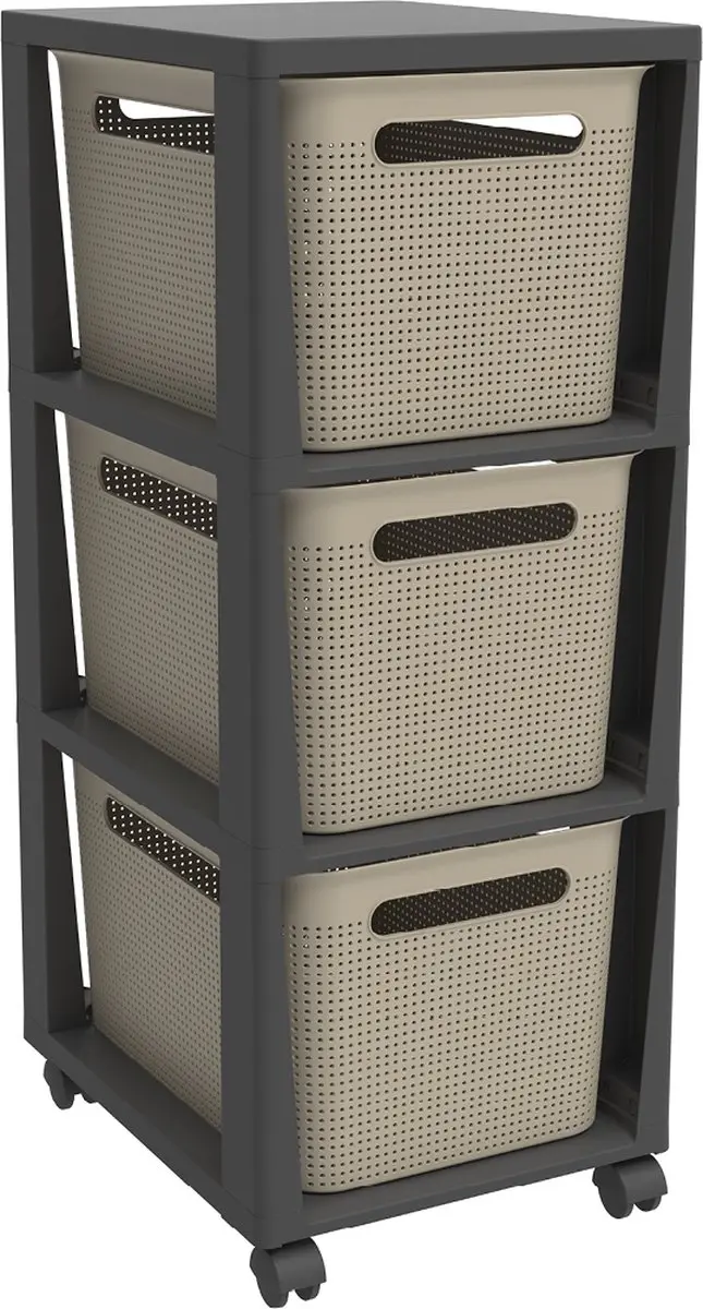 Rotho Tower Brisen Ladekast 3x16L - Cappuccino