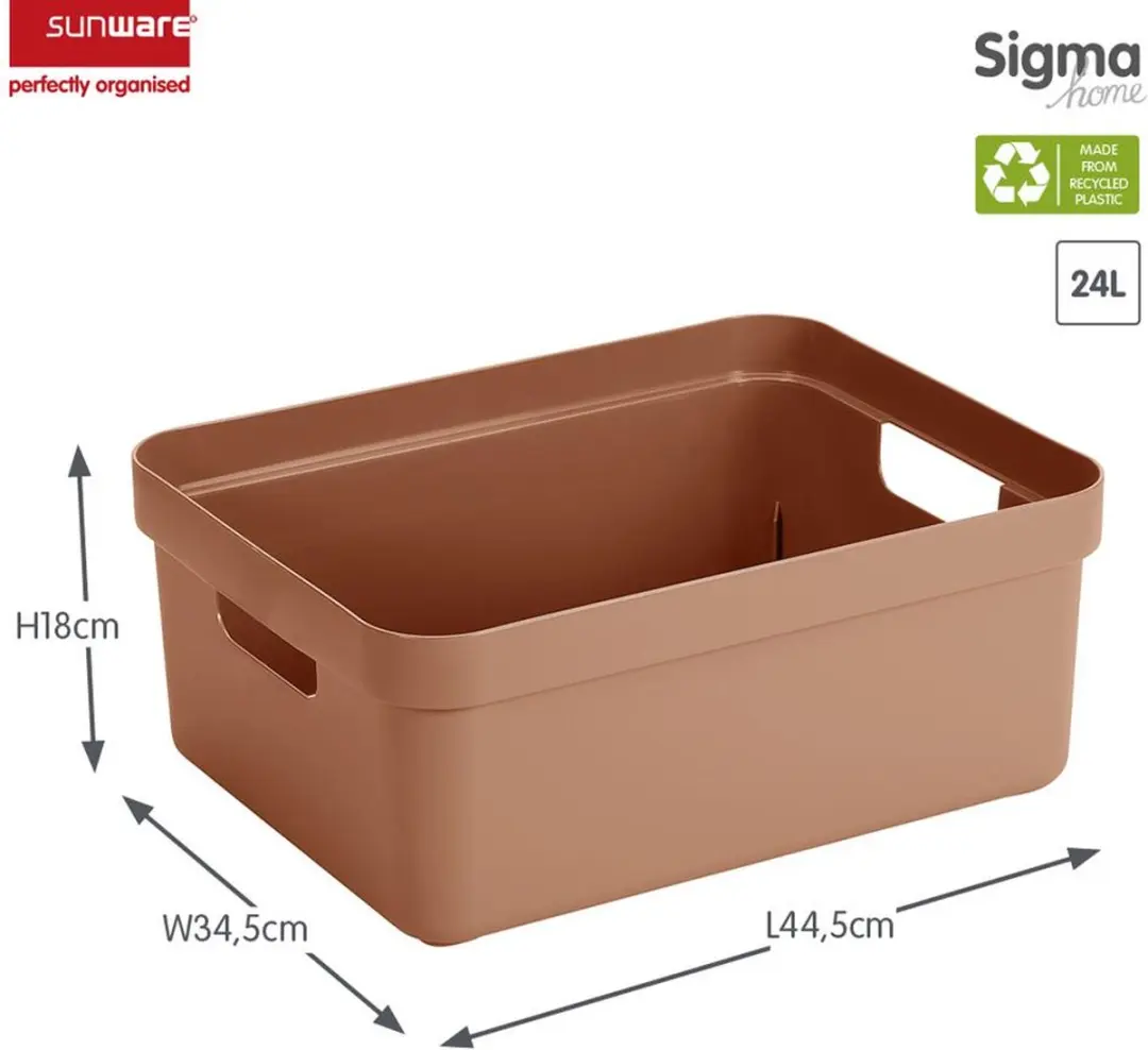 Sunware Sigma Home Opbergbox 24L - 44,5x34,5x18cm Terra