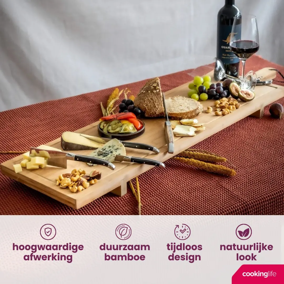 Cookinglife Serveerplank XXL Bamboe 100x26cm