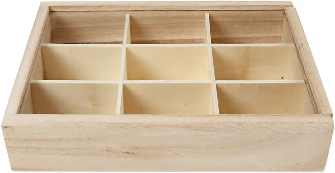 Creativ Company Muntendoos Houten Organizer 9 Vakken 17x13cm