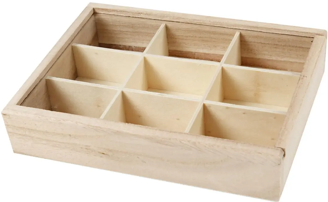 Creativ Company Muntendoos Houten Organizer 9 Vakken 17x13cm