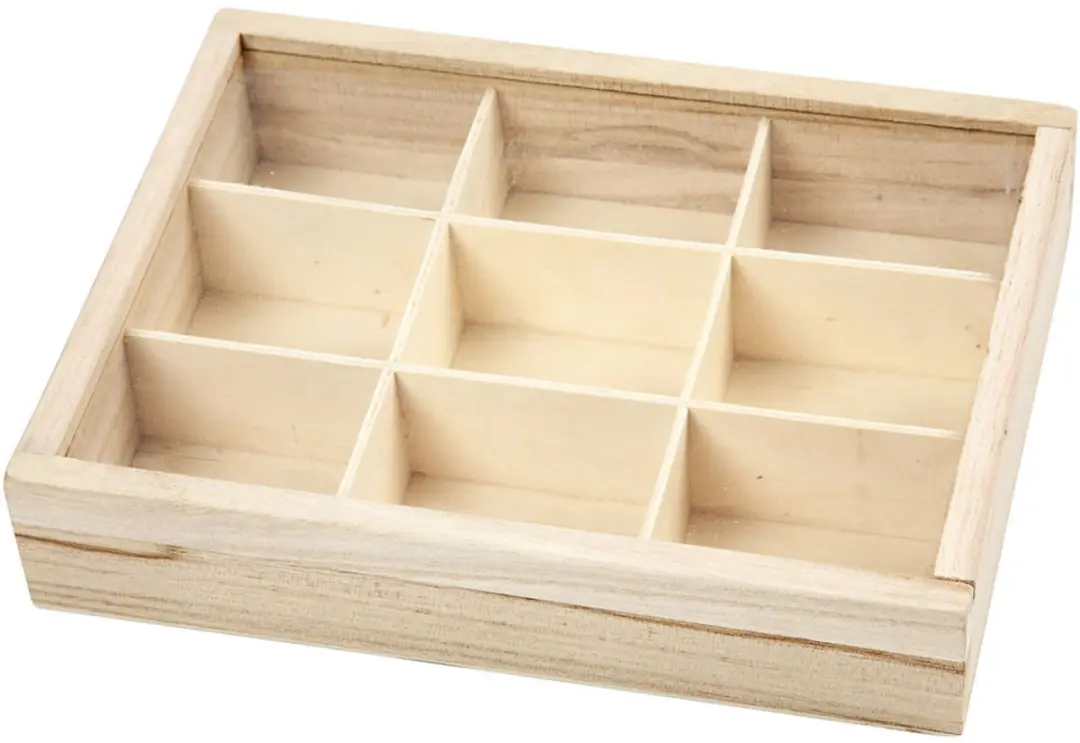 Creativ Company Muntendoos Houten Organizer 9 Vakken 17x13cm
