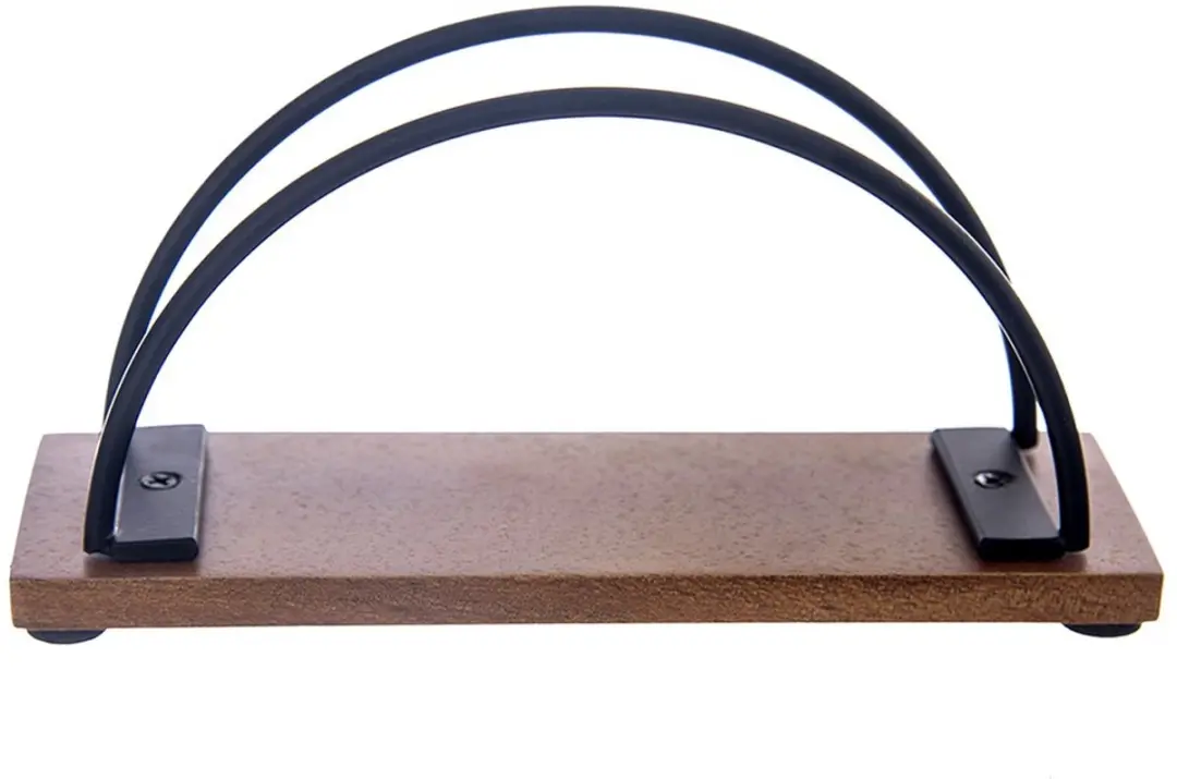Orion Radka Serie Houten Metalen Serwetdrager 16x5x8cm - Zwart
